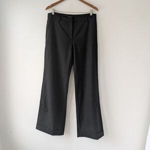 Eileen Fisher Wool Charcoal Gray Wide Leg Trouser Pants Size 10